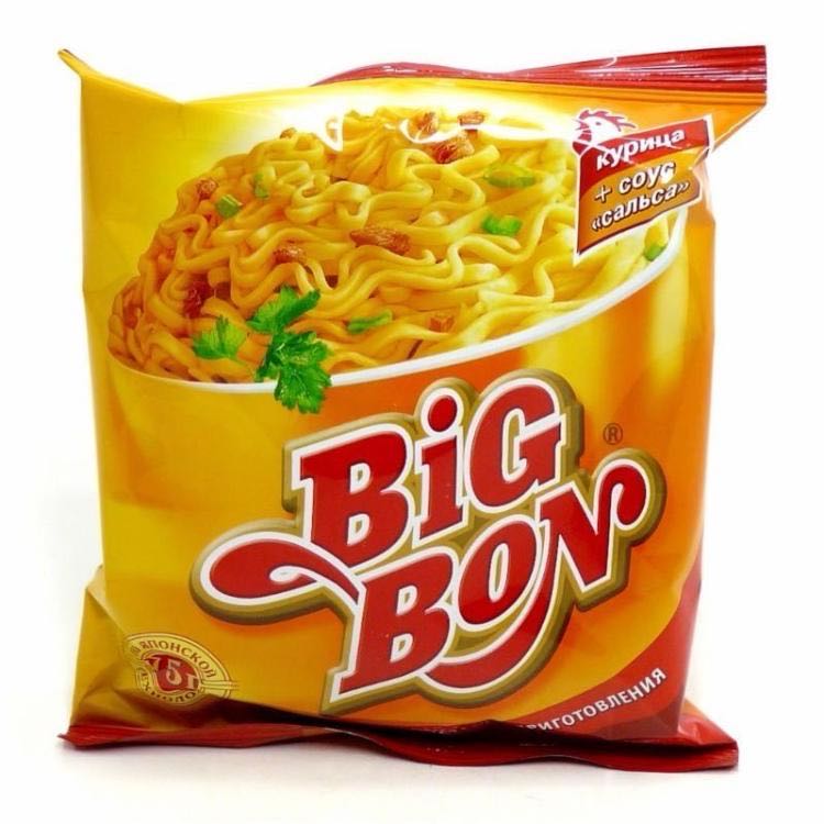 Big Bon, лапша сальса со вкусом курицы 75г