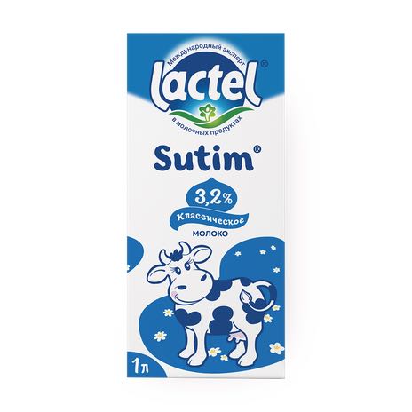 Lactel, стерилизованное жирность 3,2%  1 л
