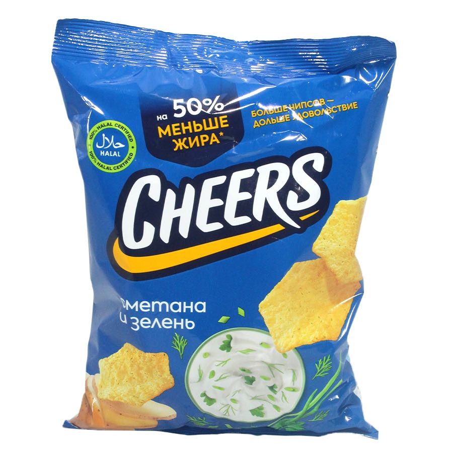 Чипсы Cheers сметана и зелен 130гр